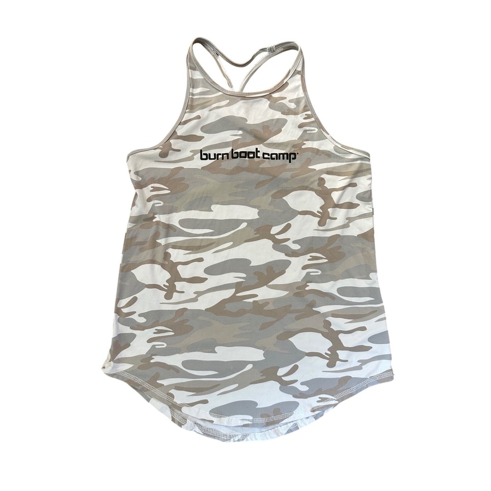 Burn Boot Camp Women's Camouflage Racerback Tank Top Size Medium